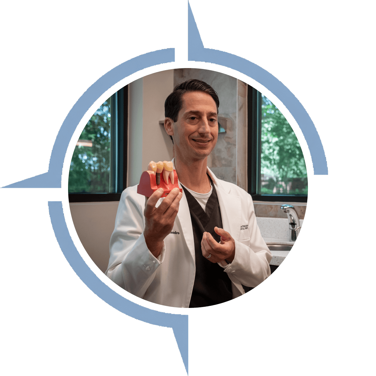 dr. mendro with model