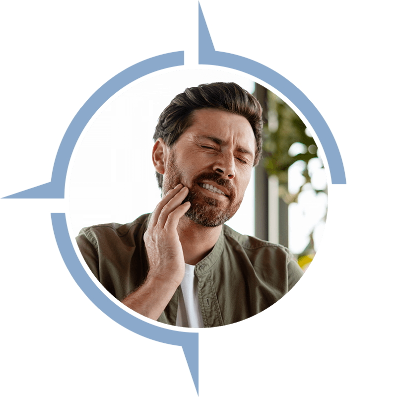 man with pain in his gum